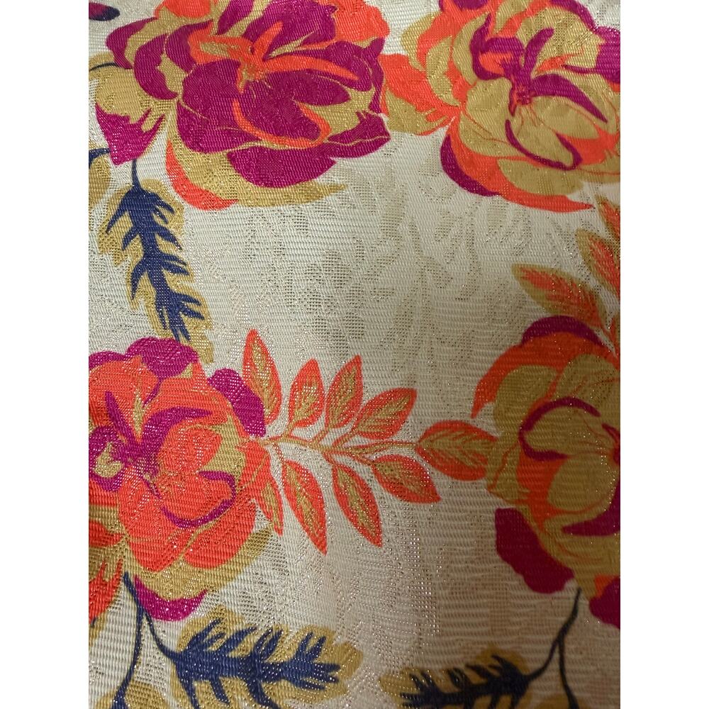 Le Superbe Top 0 Super Rose Orange Pink Gold Floral Fall Cropped Twee Casual - Picture 8 of 9
